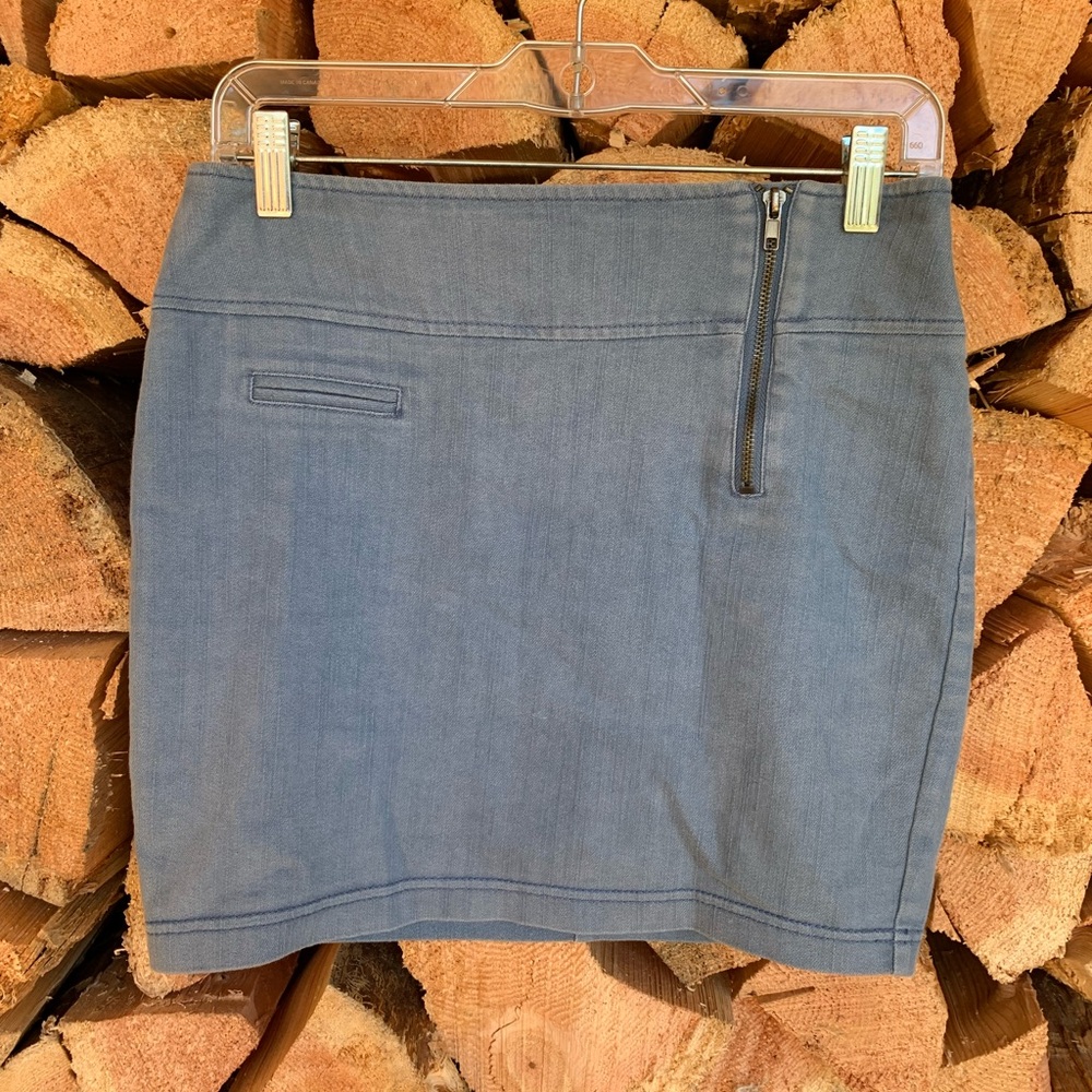 Women’s Medium Light Wash Stretch Jean Mini Skirt Y2K Coquette Lagenlook 80s 90s